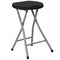 Flash Furniture Set of 2 Gray Frame Foldable Stool with Black Seat 18”